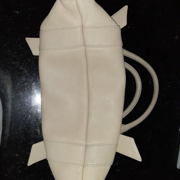 Express Design Studio * Buff Ecru Beige Cream Tan Purse * Soft Leather * VGUC * - Picture 8 of 12